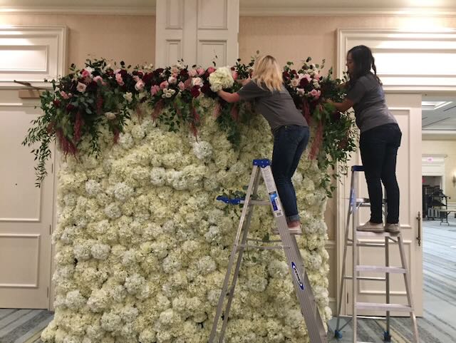 Floral Backdrop Setup